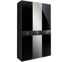 Трехстворчатый шкаф для одежды с зеркалом Rimini Solo РМШ1/3 (s) (черный)